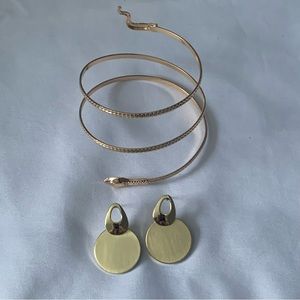 Earrings and snake bracelet set